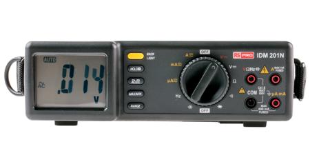 123-3357 RS PRO IDM201 Bench Digital Multimeter With UKAS calibration , 10A ac 600V ac 10A dc 600V dc