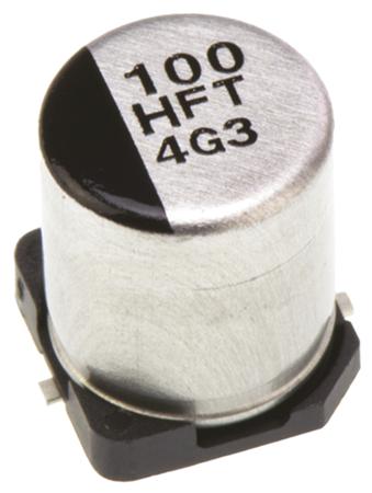 EEEFTH101XAP Panasonic Aluminium Electrolytic Capacitor 100μF 50V dc 6.3mm D8 FT SMD Series, Surface Mount Electrolytic, ±20%