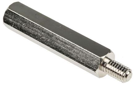 806-6685 RS PRO Standoff, M6 x M6 Thread, 45mm Body, Steel, Male/Female, 10mm Stud