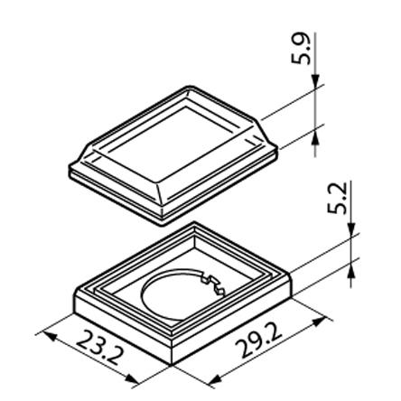 AT4115 NKK Switches Rectangle Dust Cover, For Use With YB Series