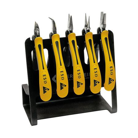 3-650-V Bernstein  5-Piece Plier Set, Angled, Bent, Flat, Straight Tip, ESD, 120 mm Overall