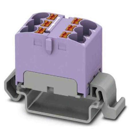 3273674 Phoenix Contact Distribution Block, 6 Way, 0.2 → 6mm², 32A, 800 V, Violet