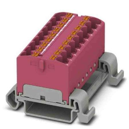 3273719 Phoenix Contact Distribution Block, 18 Way, 0.2 → 6mm², 32A, 800 V, Pink