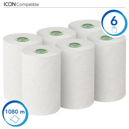 6639 SCOTT Scott Essential Slimroll Rolled White Paper Towel, 180 x 19.1mm, 2-Ply