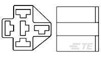 VCF4-1001 TE Connectivity 5 pin Relay Socket Harness Mount for use with V4 Plug-In Mini ISO Relays