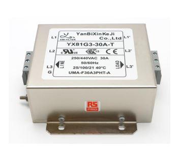 237-8746 RS PRO 30A 520 V ac, Chassis Mount Power Line Filter 3 Phase