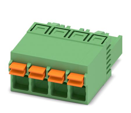1732768 Phoenix Contact, 5mm Pitch, FKCN 2.5/ 4-ST, 4 Way, Pluggable Terminal Block, Plug, Spring Cage Termination,