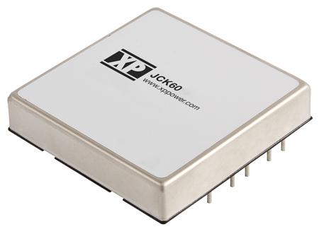 JCK6024S12 XP Power JCK DC-DC Converter, 12V dc/ 5A Output, 18 → 36 V dc Input, 60W, Through Hole, +85°C Max Temp -40°C Min