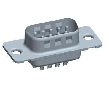 DEP09P065TXLF Amphenol Communications Solutions DP 9 Way Plug-In Mount D-sub Connector Plug, 2.74mm Pitch