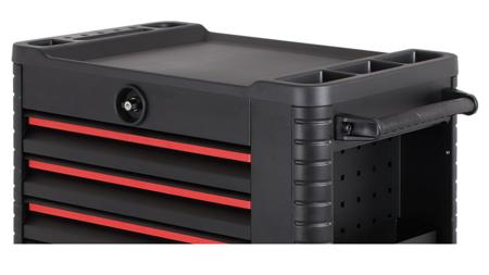 255-5033 RS PRO 7 drawer Steel Wheeled Tool Chest, 1018mm x 458mm x 746mm