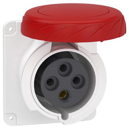 PKF32G734 Schneider Electric, PKF32 IP67 Grey Panel Mount 3P + E Industrial Power Socket, Rated At 32A, 415 V