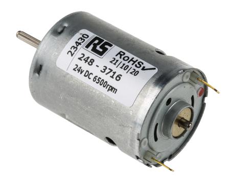 RS380 Mellor Electric Brushed DC Motor, 24 V dc, 3.5 Ncm, 6500 rpm, 2.3mm Shaft Diameter
