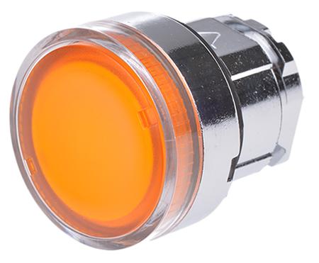 ZB4BW35 Schneider Electric Harmony XB4 Series Orange Illuminated Spring Return Push Button Head, 22mm Cutout, IP66, IP67, IP69K