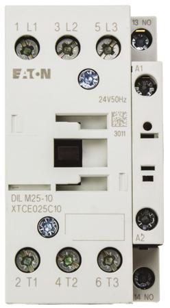 277119-DILM25-10-24V50HZ- Eaton xStart DILM 3 Pole Contactor - 25 A, 24 V ac Coil, 3NO, 11 kW