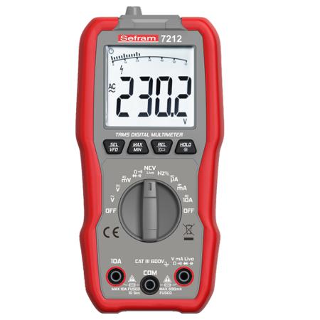 SEFRAM7212 Sefram  LCD Multimeter, 10A ac Max, 10A dc Max, 600V ac Max - RS Calibrated