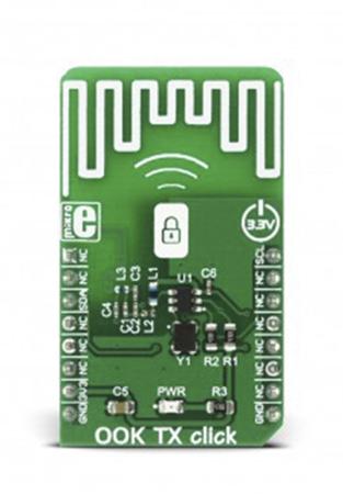 MIKROE-2903 MikroElektronika OOK TX click MICRF114 Wireless for Garage or Gate Doors Control, Remote Fan or Light Control, Remote