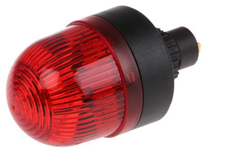 207-100-75 Werma EM 207 Red LED Beacon, 24 V ac/dc, Steady, Panel Mount Mounted