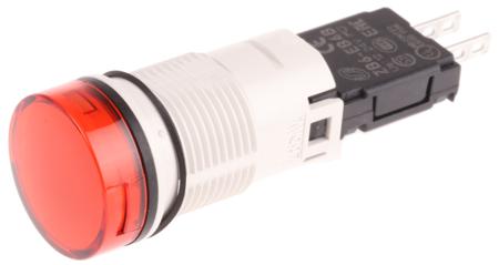 XB6AV4BB Schneider Electric, Harmony XB6, Panel Mount Red LED Pilot Light Complete, 16mm Cutout, IP65, 24V ac/dc