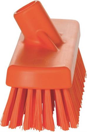 70607 Vikan Broom, Orange With Polyester, Polypropylene, Stainless Steel Bristles for Deck washer brush