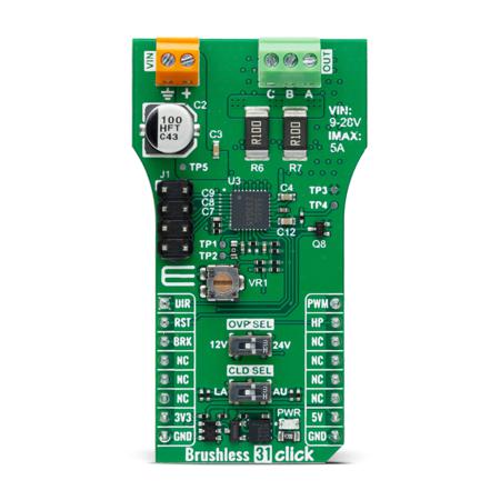 MIKROE-6348 MikroElektronika Three Phase Full Sine Wave Brushless Motor Controller From Toshiba Semiconductor Motor Controller for