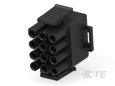 1-480708-9 TE Connectivity Universal MATE-N-LOK Series Horizontal Cable Mount PCB Header, 12 Contact(s), 6.35mm Pitch, 3 Row(s),
