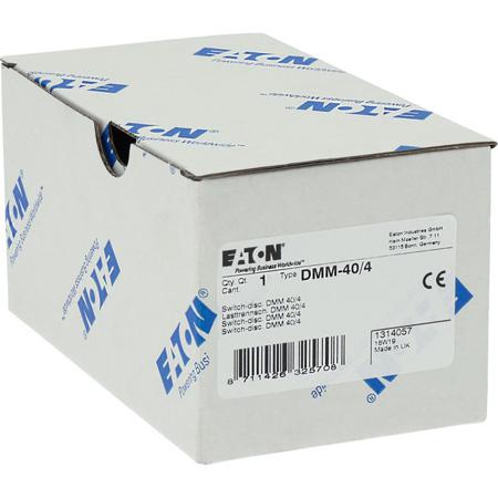 1314057-DMM-40-4 Eaton 4 Pole Surface Mount Isolator Switch - 40A Maximum Current, 22kW Power Rating, IP20