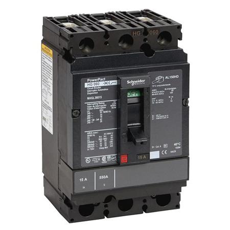 NHGL36125 Schneider Electric, PowerPact MCCB 3P 125A, Breaking Capacity 18 kA, DIN Rail Mount