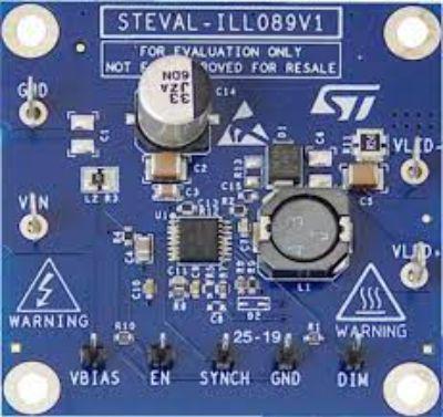 STEVAL-ILL089V1 STMicroelectronics , 1 A Buck LED Driver Board Based on the ALED6000 Automotive-Grade Dimmable LED