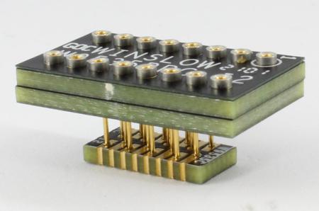 W9540PRC Winslow Straight SMT Mount 1.27 mm, 7.62 mm Pitch IC Socket Adapter, 20 Pin Female DIP to 20 Pin Male SOJ/SOP
