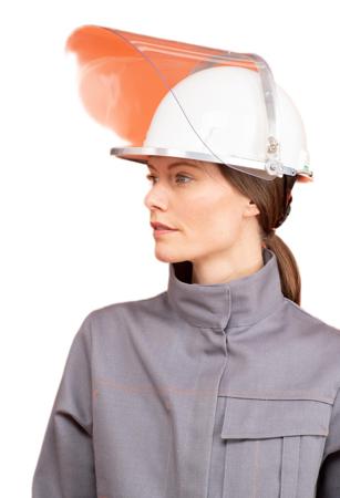E9211-402 EDC PROTECTION Clear Flip Up PC Face Shield with Face Guard , Resistant To Scratch Resistant