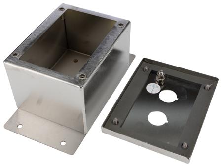 118458-M22-I2M-SS Eaton Grey Stainless Steel RMQ Titan Enclosed Push Button - 2 Hole 22mm Diameter