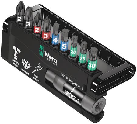 05057680001 Wera Impact Bit Set 10 Pieces, Hexagon