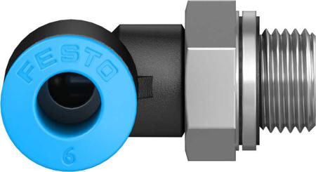 QSL-G1-8-6 Festo Pneumatic Elbow Threaded-to-Tube Adapter, G 1/8 Male, Push In 6 mm 6mm Tube Connection
