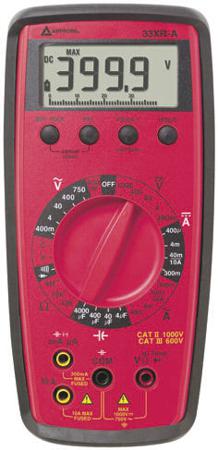 33XR-A Amprobe 33XRA Handheld Digital Multimeter, 10A ac Max, 10A dc Max, 750V ac Max - UKAS Calibrated