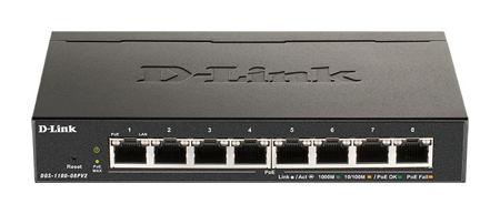 DGS-1100-08PV2-E Wifi Router, Managed, Smart 8 Port Smart Switch With PoE EU