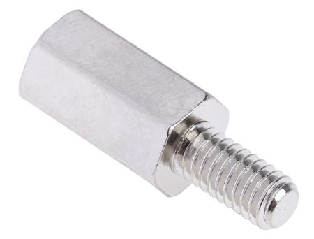 806-6718 RS PRO Standoff, M4 x M4 Thread, 12mm Body, Brass, Male/Female, 8mm Stud