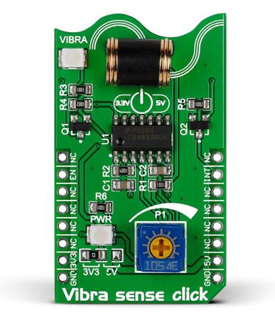 MIKROE-1927 MikroElektronika Vibra Sense Click Vibration Sensor MikroBus Click Board