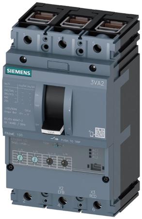 3VA2010-8HN36-0AA0 Siemens, SENTRON MCCB 3P 100A, Breaking Capacity 150 kA, Fixed Mount