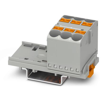1082403 Phoenix Contact Distribution Block, 6 Way, 90A, 800 V, Grey