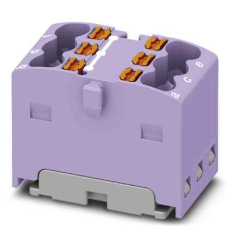 3002784 Phoenix Contact Distribution Block, 6 Way, 2.5mm², 17.5A, 450 V, Violet