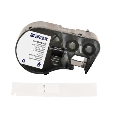 M4-207-RO-427 Brady B-427 on Black on White, Transparent Label, 12.70 mm Width, 12.70mm Label Width