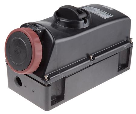 504-1687 Scame IP66 Red Surface Mount 3P+N+E Power Connector Socket ATEX, IECEx, Rated At 16.0A, 346 → 415 V