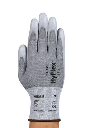 11755100 Ansell Grey HPPE, Polyester Cut Resistant Cut Resistant Gloves, Size 10, Polyurethane Coating