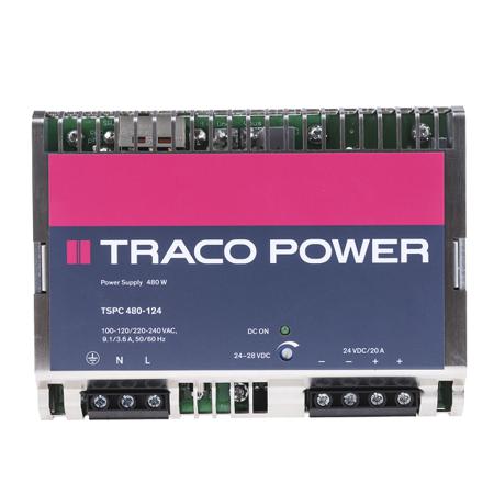 TSPC-480-124 TSPC Switch Mode DIN Rail Panel Mount Power Supply, 480W, 24V dc/ 20A
