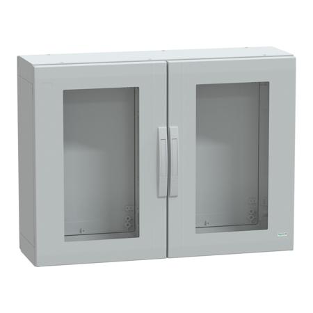 NSYPLA7103TG PanelSeT PLA Series Fibreglass Reinforced Polyester Double-Door-Door Floor Standing Enclosure, Glazed Door Door, IP65,