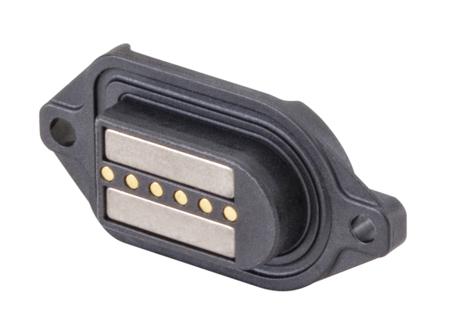 M9K703-299L Rosenberger, MultiMag 6, Straight Panel Mount6 way Magnetic Connector, Brass Contact Female, Solder Termination