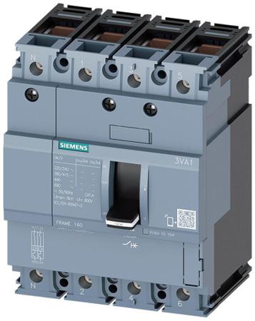 3VA1132-3GD46-0AA0 Siemens, SENTRON MCCB 4P 32A, Breaking Capacity 25 kA, Fixed Mount