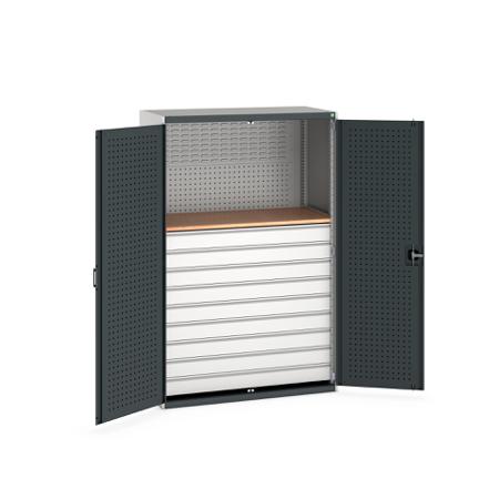 40022093-19V Bott 2 Door, 9 Drawer Sheet Steel Floor Standing Cupboard, 1300 X 650 X 2000mm