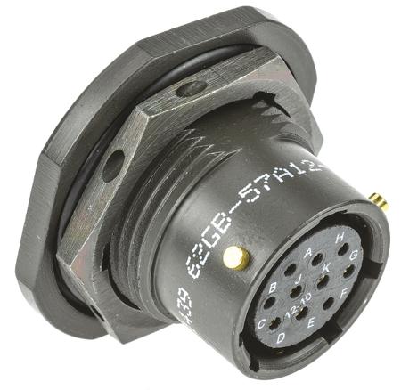 62GB-57A12-10SN Amphenol, 62GB 10 Way Panel Mount MIL Spec Circular Connector Receptacle, Socket Contacts,Shell Size 12, Bayonet