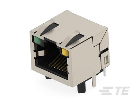 5-2501551-9 TE Connectivity 25015 Series Female Ethernet Connector, Through Hole, Cat5 Right Angle 1 Port 8 -Way
